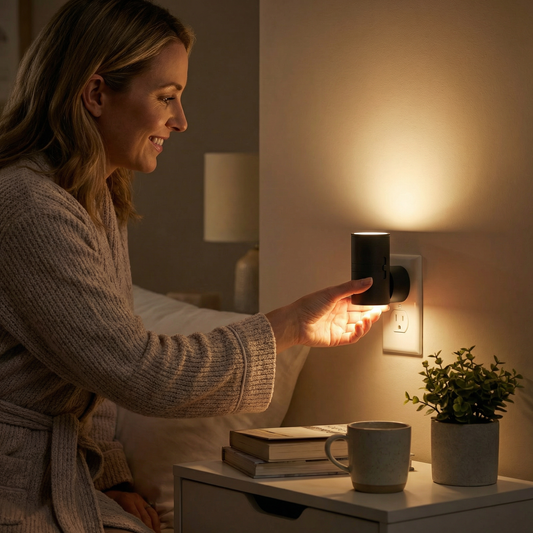 LED Plug-in Night Light – Dimmable with Light Sensor for a Cozy Home