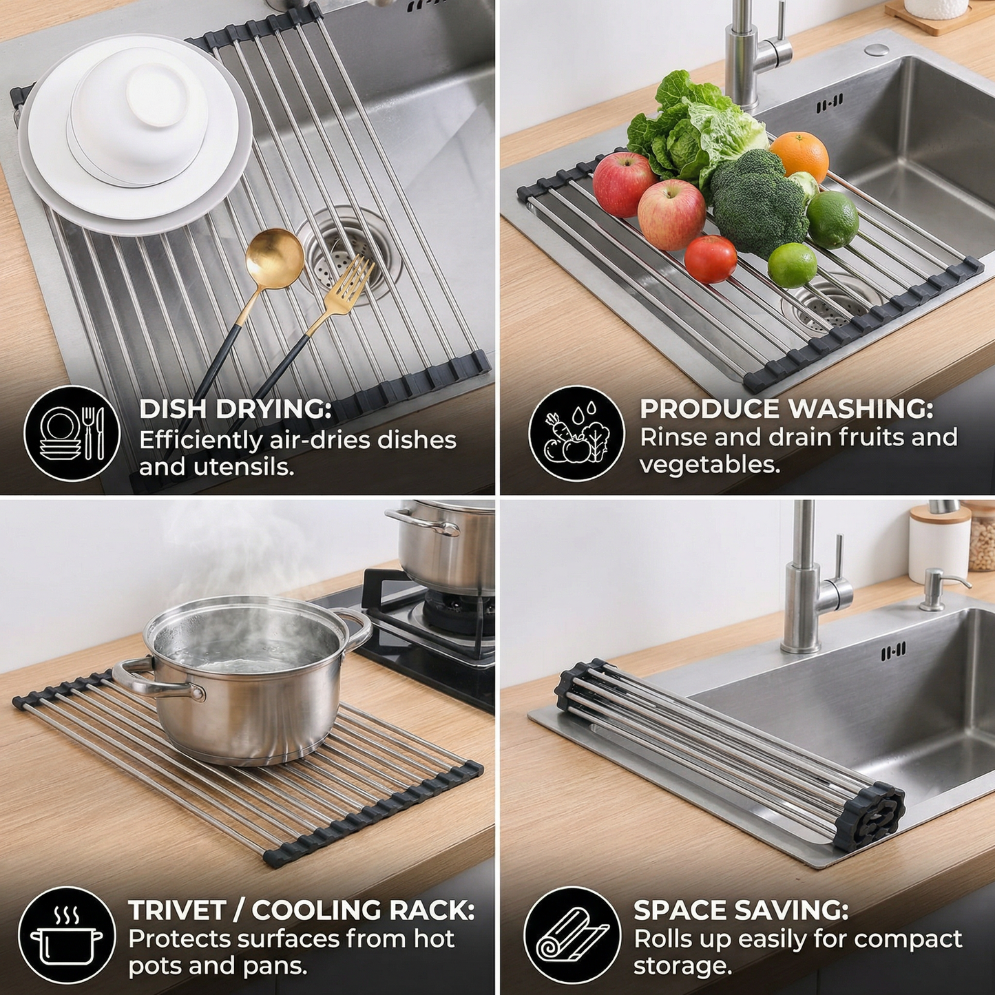 Roll-up Dish Drying Rack