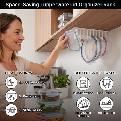 Space-Saving Tupperware Lid Organizer Rack