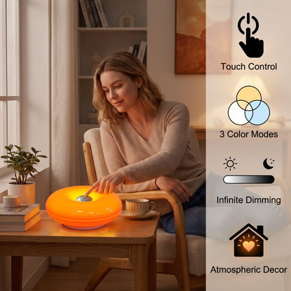 Retro Donut-Shaped LED Lamp with Cozy Ambient Glow