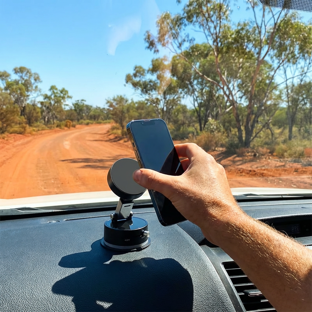 Magnetic Phone Holder with Vacuum Suction Cup – Foldable & Double-Sided, Universal for All Smartphones