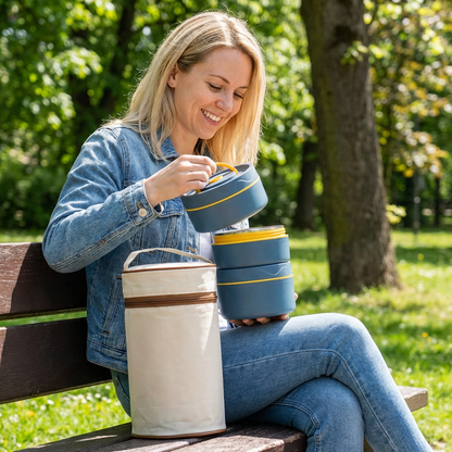 3-Piece Lunch Box Set – Insulated, Leak-Proof & Practical for On-the-Go