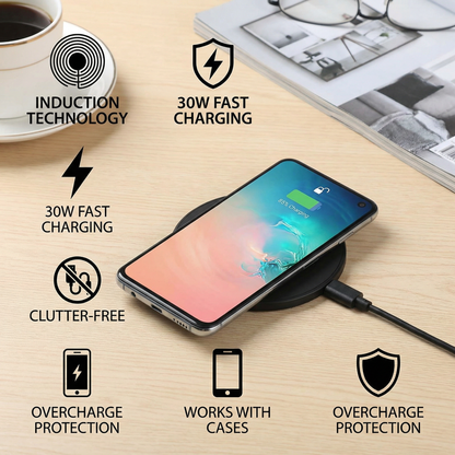 30W Wireless Fast Charging Pad for Smartphones
