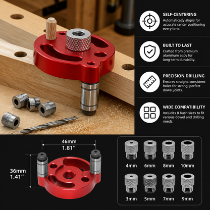 Self-Centering Doweling Jig – Precision Drill Guide
