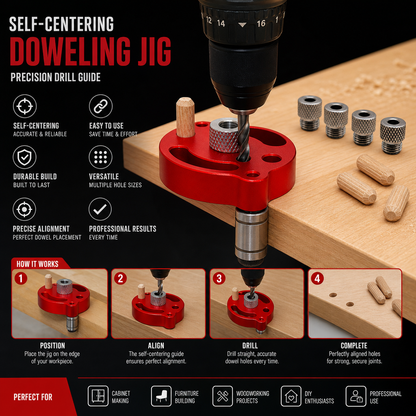 Self-Centering Doweling Jig – Precision Drill Guide