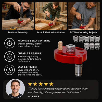 Self-Centering Doweling Jig – Precision Drill Guide