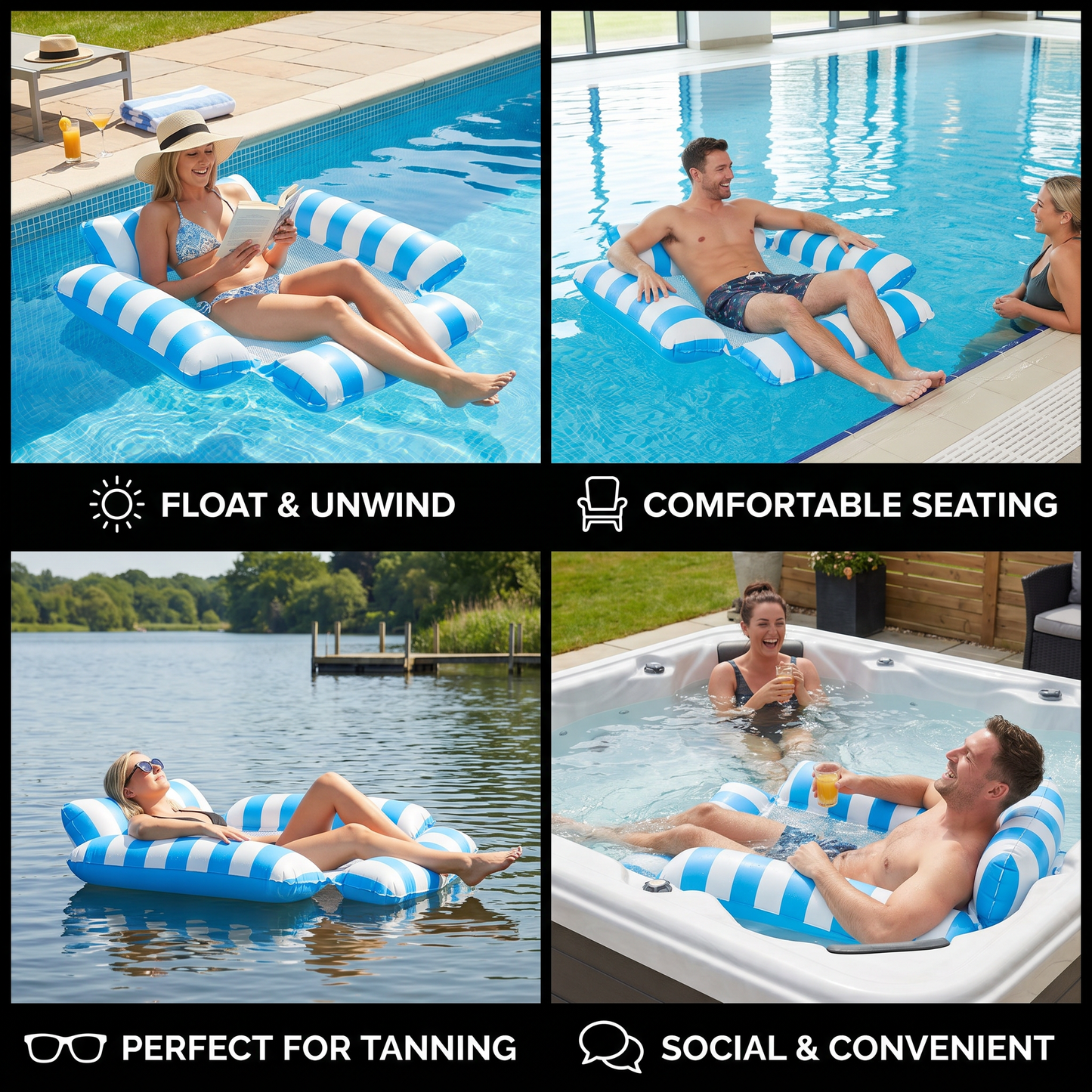 Inflatable Pool Lounger – Floating Relax Chair for Maximum Comfort in the Water