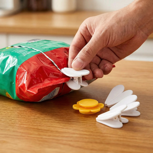 Flower Bag Sealing Clip – For Snacks & Food Storage (4-Pack)