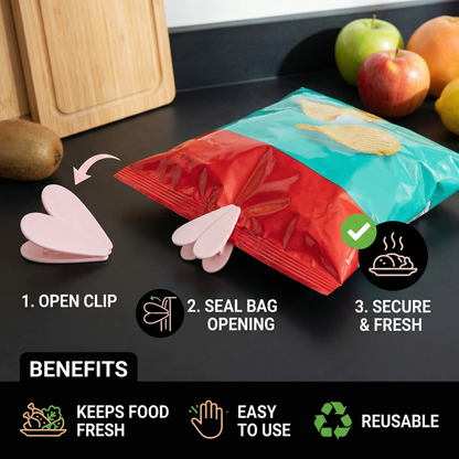 Flower Bag Sealing Clip – For Snacks & Food Storage (4-Pack)