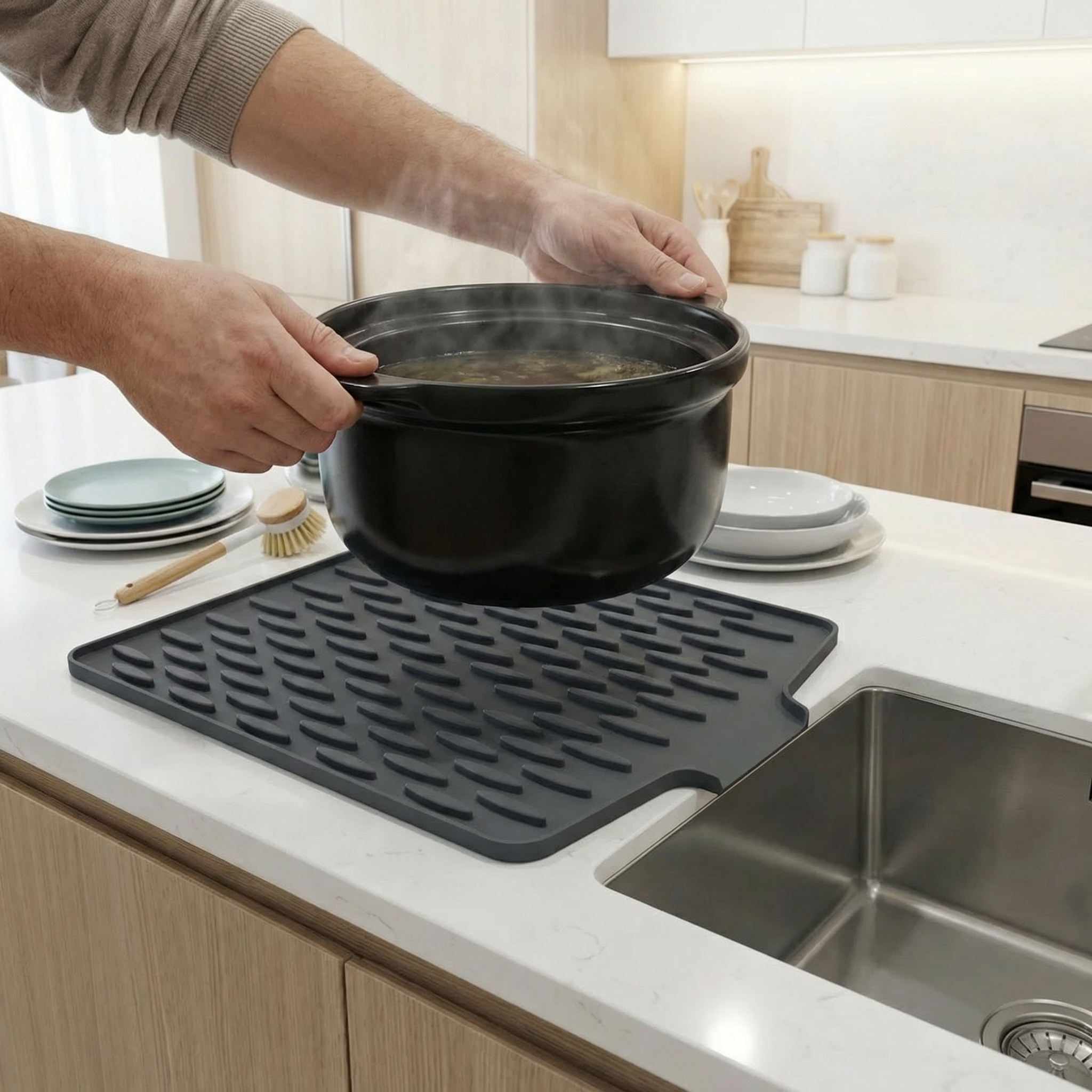 Angled Silicone Drip Mat – Heat Resistant and Non-Slip – Aussie Home