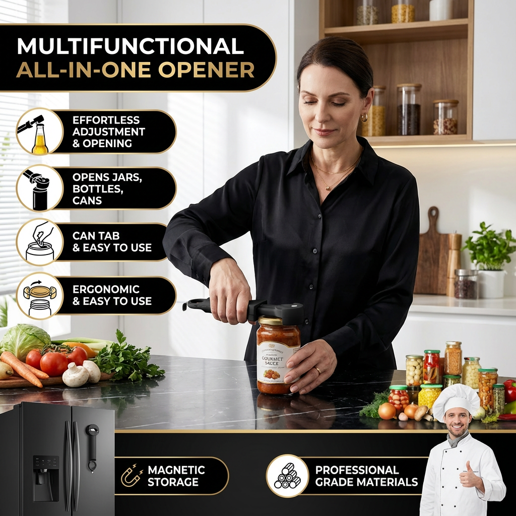 Multifunctional Stainless Steel All-in-One Opener