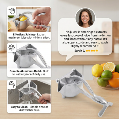 Aluminum Hand Juicer – Manual Press for Fruits & More