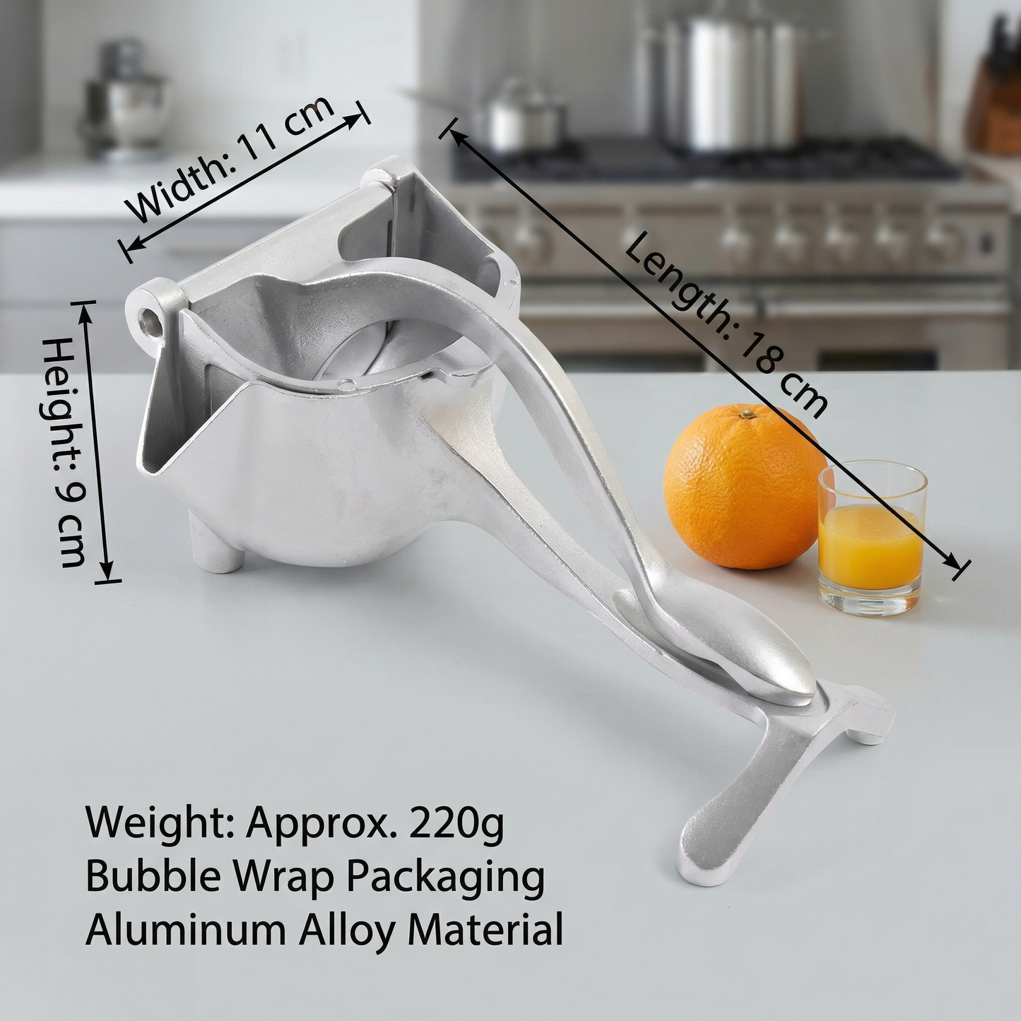 Aluminum Hand Juicer – Manual Press for Fruits & More