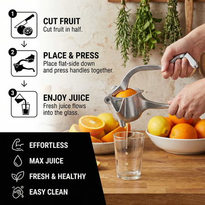 Aluminum Hand Juicer – Manual Press for Fruits & More