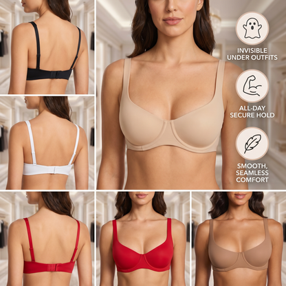 Seamless Strapless Underwire Bra – Unlined Support with Smooth Low-Cut Design