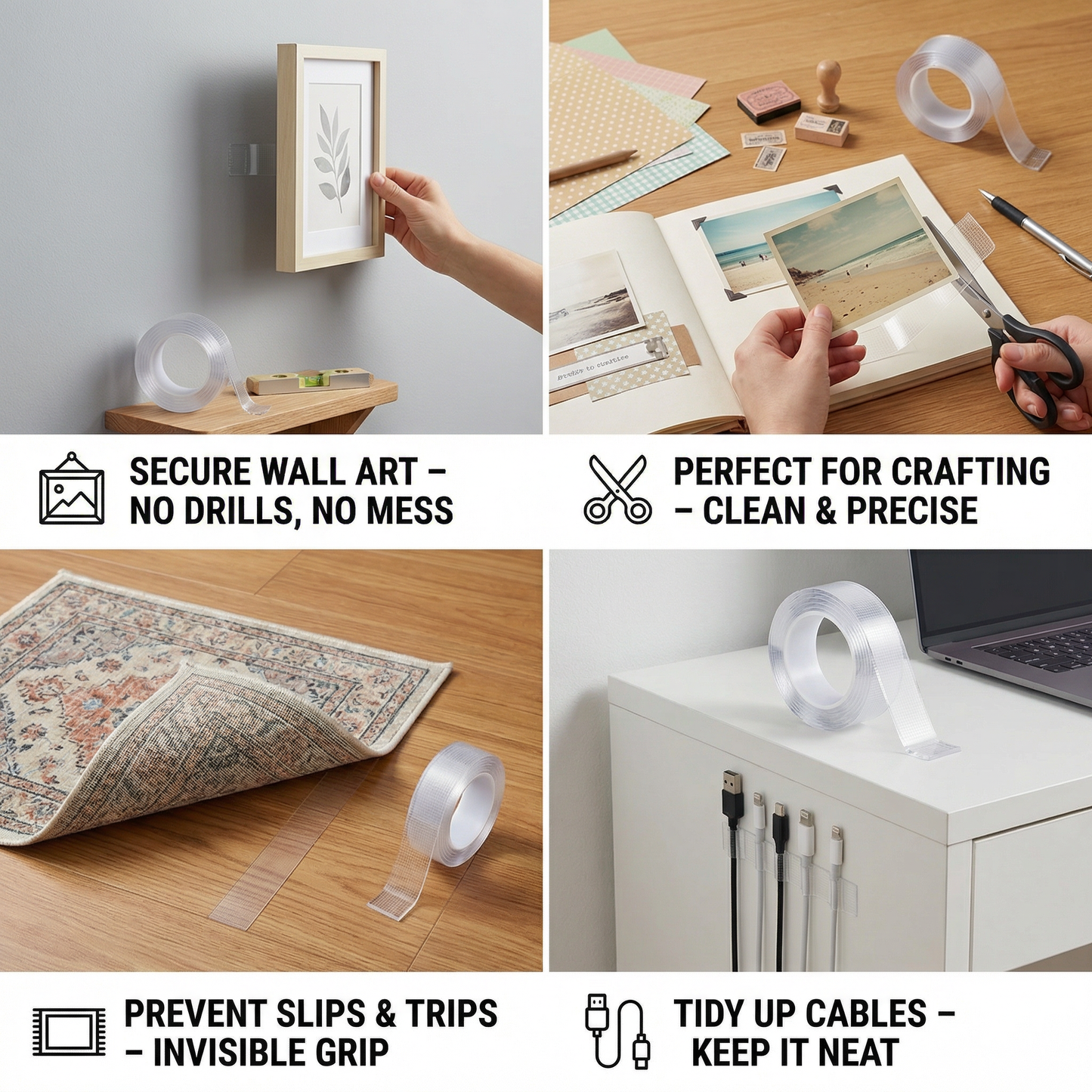 Invisible Double-Sided Tape – Strong Hold Without Residue