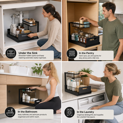 2-Tier Pull-Out Under-Sink Storage Organizer