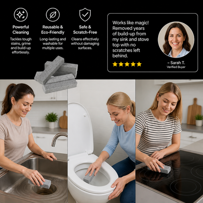 Reusable Pumice Scouring Pads for Tough Household & Kitchen Cleaning