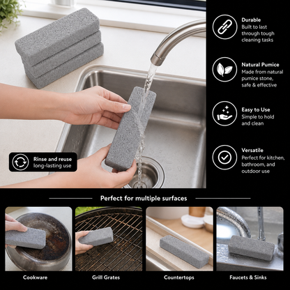 Reusable Pumice Scouring Pads for Tough Household & Kitchen Cleaning