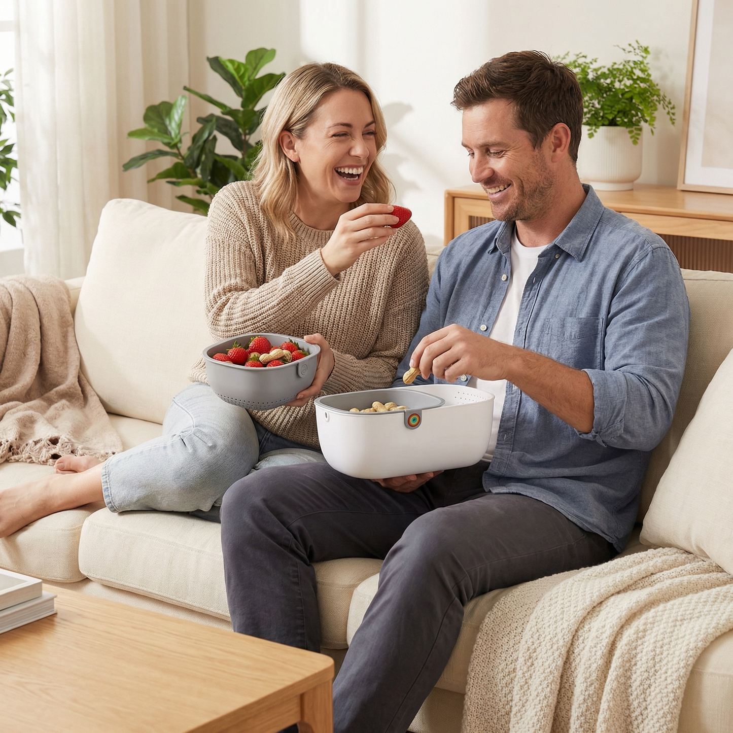 Practical Snack Bowl With 2 Levels