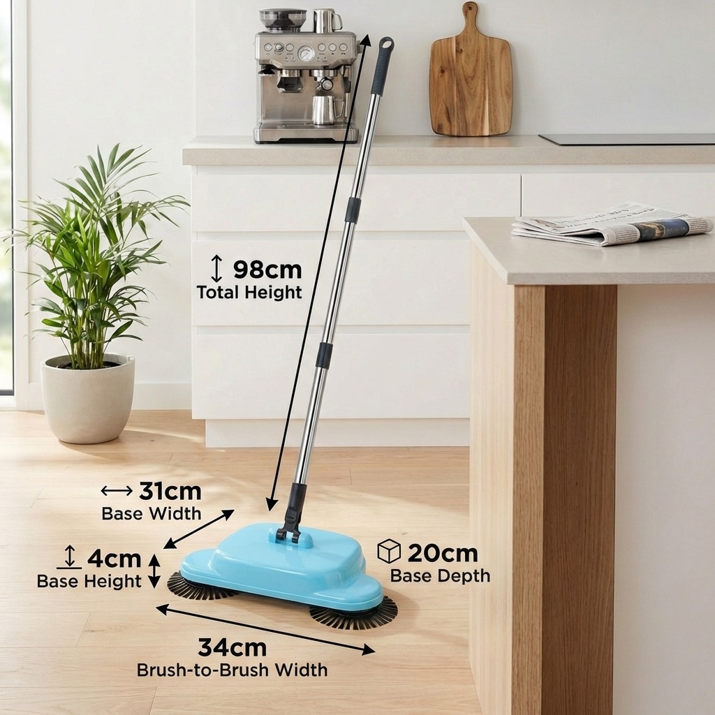 2-In-1 Hoover Broom Without Electricity