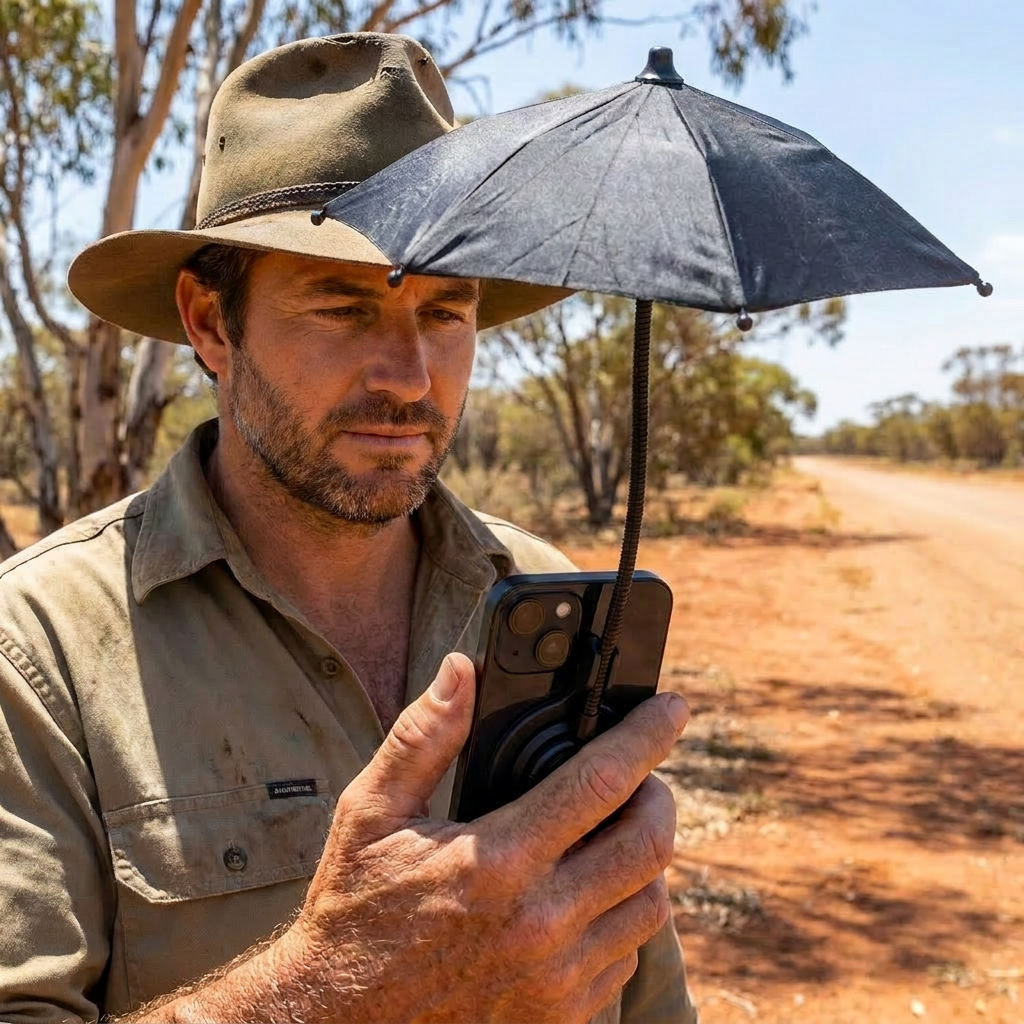 Magnetic Mini Phone Sunshade – Extendable Holder for Flexible Sun Protection on the Go