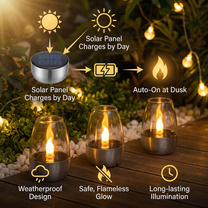 LED Solar Candle Light – Flameless & Weatherproof for Outdoor Use