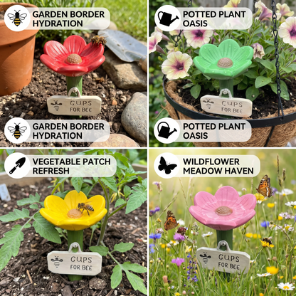 Flower-Shaped Bee Waterer – Colorful Water Dispensers for the Garden