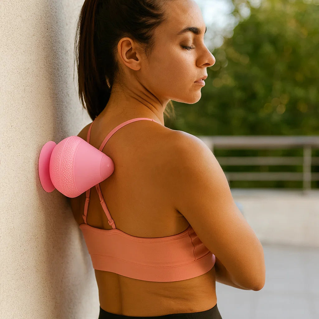 Trigger point self-massage ball with suction cup