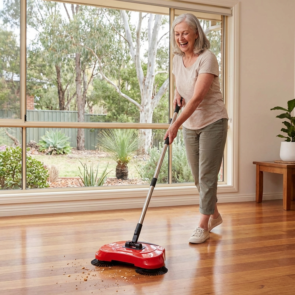 2-In-1 Hoover Broom Without Electricity