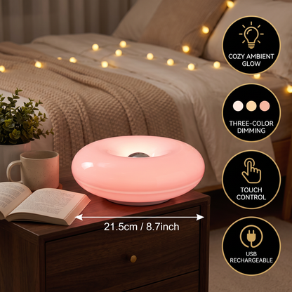 Retro Donut-Shaped LED Lamp with Cozy Ambient Glow