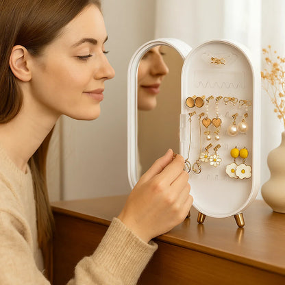 Elegant Jewelry Storage Box With Mirror