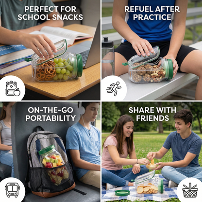 To-Go Snack Box with Side Flap – Leakproof & Portable