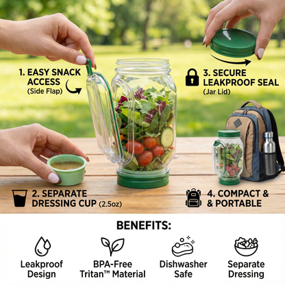 To-Go Snack Box with Side Flap – Leakproof & Portable