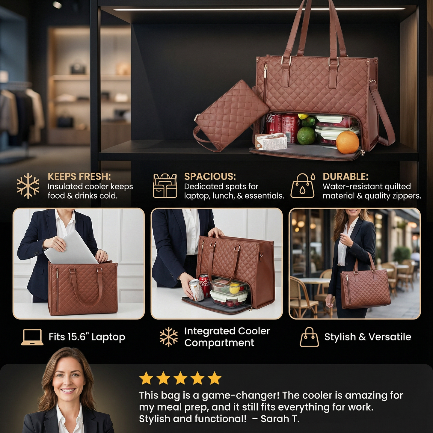 All-in-One Women’s Handbag with Integrated Cooler