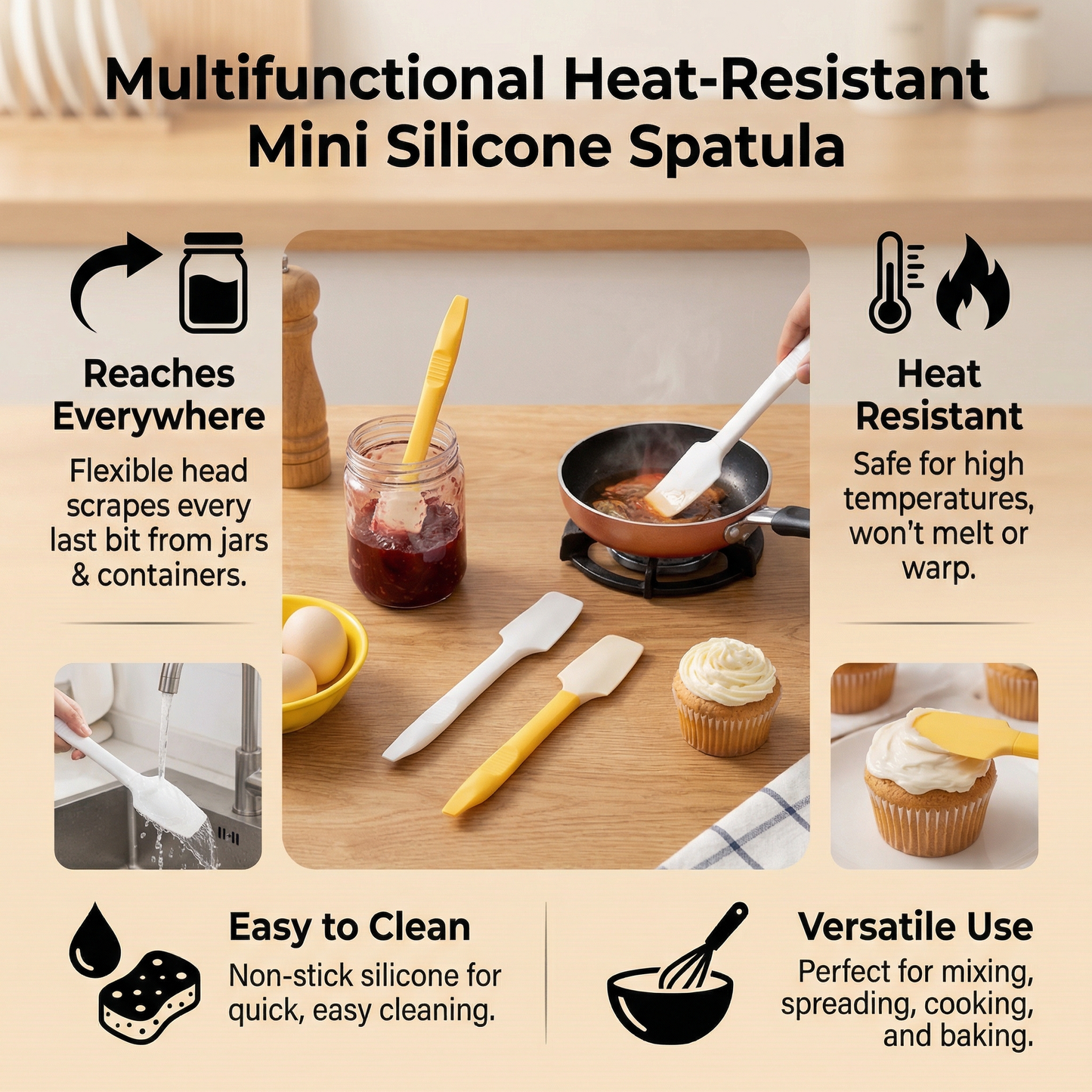 Multifunctional Heat-Resistant Mini Silicone Spatula