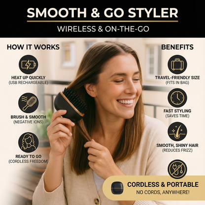 Smooth & Go Styler – The Wireless Hair Straightener for On-the-Go