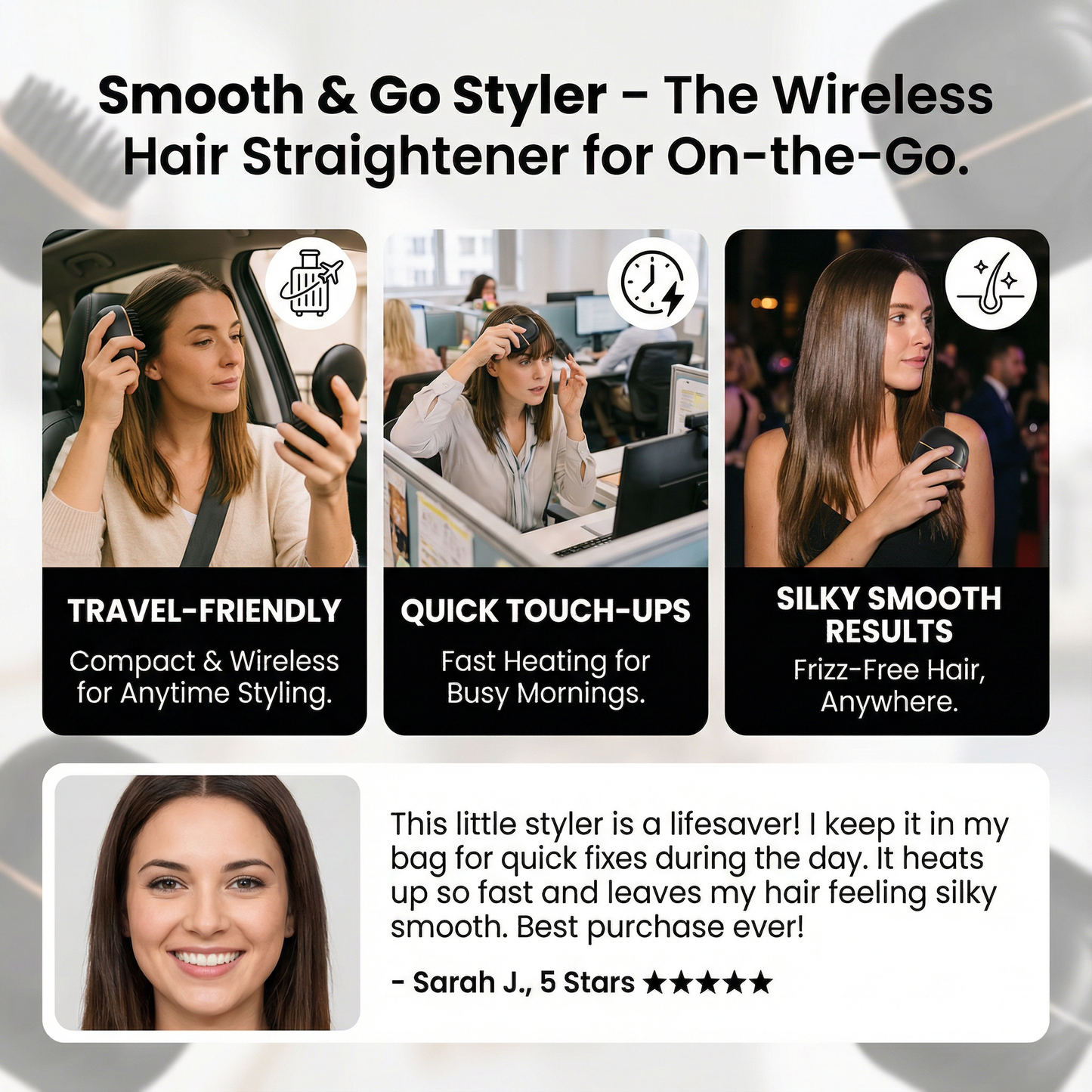 Smooth & Go Styler – The Wireless Hair Straightener for On-the-Go