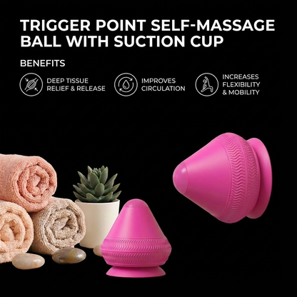 Trigger point self-massage ball with suction cup