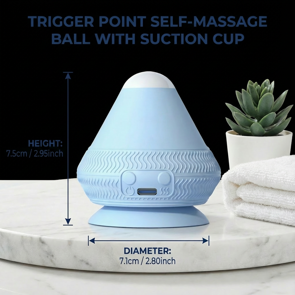Trigger point self-massage ball with suction cup